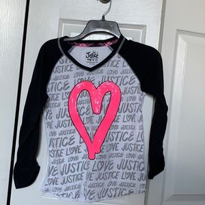 White shirt with black long sleeves